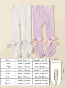 2pcs Girls Snug Fit Adorable Leggings, All Season