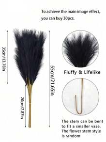 Faux Pampas Grass, 55cm Fluffy Fake Pompas Floral, Artificial Pompous Grass Branches For Floor Vase Fillers, Boho Farmhouse Room Wedding Decor Gifts Birthday Graduation