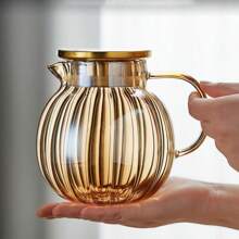 1pc High Borosilicate Glass Teapot, High Temperature Resistant Thick Tea Pot With Tea Strainer, Home Use Electric Stove Kettle For Flower Tea Making