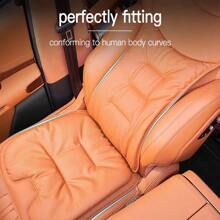 New Car Seat Cushion Luxury Leather Waist Back Support Pillow Breathable Non-Slip Driver Seat Pad Universal Lumbar Pillow