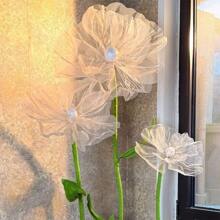 1Pc 40/50cm Big Simulation Flower Window Display 3D Large Artificial Flowers Hanging Gauze Hollow Fake Flower Wedding Home Decor Back To School Room Decor School Supplies