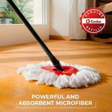 O-Cedar EasyWring Microfiber Spin Mop, Bucket Floor Cleaning System, Red, Gray, Standard - EasyWring - View 6