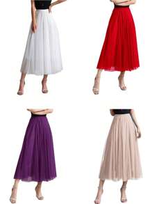 1件超长薄纱裙，适合舞会、万圣节、角色扮演、晚礼服等场合。 - 彩色 - 查看 7