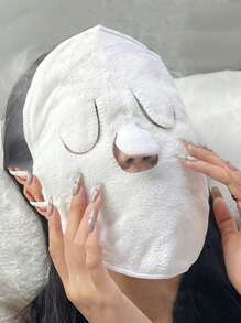 1PC Hot Compress Face Towel Masks, Reusable Facial Steamer Towel For Hot Cold Skin Care Home Bathroom Decor Summer Back To School