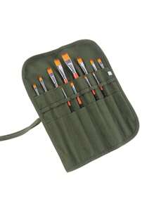 1 pezzo Organizer in tela per pennelli da pittura, 22 scomparti per pennelli ad acquarello e gouache, organizer per pennelli da calligrafia, astuccio arrotolabile per matite