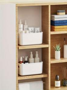 16/12/8/4 piezas Cajas de almacenamiento de plástico blanco - Organizadores multifuncionales para cocina, dormitorio y baño