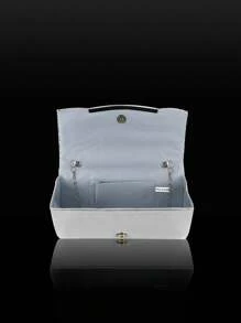 Elegante Clutch Tasche, glitzernde Pailletten Klappe Abendtasche, exquisite Damen Abendtasche, modische Schulter Metall Kette Tasche, mit hochwertigem Strass Schmuck in 3 Stücke Set, luxuriöse Strass Halskette, Armband und Ohrringe, geeignet für Partys, Hochzeiten, Dinner/Bankette, das perfekte Geschenk für Frauen, Mädchen, weibliche Studenten, Büroarbeiterinnen.