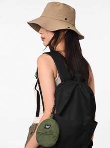 1pc Women/Men Foldable & Packable Bucket Hat, Windproof Drawstring Adjustable Sun Hat, Outdoor Sport Water Resistant Quick-Dry Cap - Multicolor - View 4