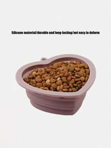 1/2pcs Cat/Dog Lover Gift And Dog/Cat Mom Love Pet Silicone Bowl, Cat/Dog Lover Gift And Dog/Cat Mom Love Pet Food Bowl For Cat Lover And Cat Mom Loves & Dog Lover And Dog Mom Loves, Foldable Portable Silicone Material