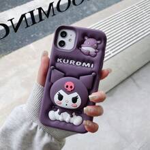 Sanrio Custodia in silicone 3D compatibile con Apple 16/15 con cartone animato Sanrio Kuromi/Kitty, custodia protettiva per telefono tridimensionale carina, regalo perfetto per amici o festività/per sport