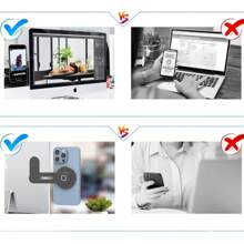 1pc Adjustable Aluminum Laptop Stand With Magnetic Phone Holder - Slim Foldable Side Mount Clip For I Phone & All Phones, Portable Computer Expansion Bracket