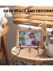 6 件装防滑展示盘架，4 6 8 英寸盘架展示架，相框架，锡画架，可容纳照片、装饰盘、平板电脑和桌面艺术品礼物生日毕业