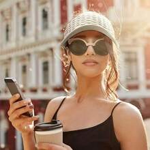 1pc Summer Women's Casual Elastic Knitted Cap, BreathableEmpty Top Sunshade Hat Outdoor Sports Hat Sun Hat Golf Beach Hat Beach Essential