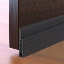 1pc Door Draft Stopper, White, Black And Dark Brown Color, Plastic Material, Suitable For Home, Commercial Use And Automotive, Self-Adhesive Rubber Door Seal Strip - Anti-Theft, Soundproof, Windproof, Anti-Collision, Anti-Dust, Applicable For Bedroom And Entrance Doorway
