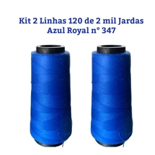 Kit 2 Sewing Threads 120 Straight 2,000 Yards, White, Black And Colored - 寶藍色 - View 1