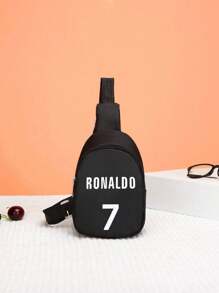 1 pieza Mini bolsa de pecho cruzada, monedero, de cierre con cremallera, con lindos diseños de unicornio/sirena/dinosaurio/espacio, ideal para uso diario