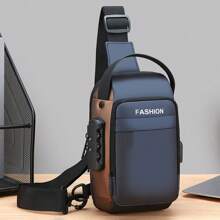 Fashionable Men's Waterproof Crossbody Bag, Outdoor Casual Chest Pack Sling Backpack For Phone And Documents Belt Bag Pouch - Black - View 10