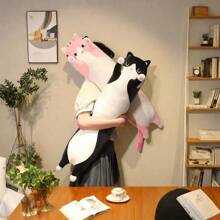 New Long Cat Throw Pillow Plush Toy Cute Cat Plush Toy Soft Large Plush Doll Pillow Pillow Slouchy Person Tatami Waist Support Furniture Sofa Decoration