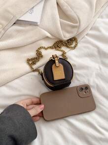 Mini Cute Round Coin Pouch Purse, Fashionable Versatile Crossbody Key Holder Accessories Bag - A - View 12