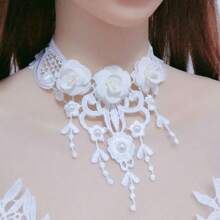 Women Fashionable Faux Pearl Decor Choker, For Party