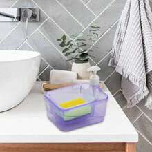 1 szt. Mały wielofunkcyjny ręczny dozownik mydła i uchwyt na szorowarkę do mycia naczyń w kuchni dozownik mydła w płynie z gąbką, płynna pompa do czyszczenia kuchni