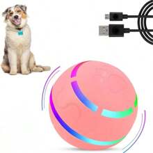 Petbobi Active Rolling Ball For Dogs Interactive Dog Ball With LED Flash Light, Include Self Moving Toys For Medium Large Dogs To Chase And Self Play, USB Rechargeable