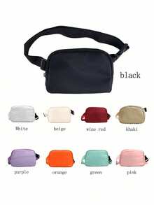 1pc/2pcs Solid Color Multi Functional Cross Body Chest Bag, Fanny Pack Pouch,Everywhere Belt Bag With Adjustable Strap, Small Waist Pouch Bag,For Workout Running Travelling Hiking - Multicolor - View 2