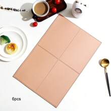 Placemats met vierkant rasterpatroon, hittebestendig, oliebestendig, antislip, waterdicht, isolatie, geschikt voor huis-/hoteldecoratie, 4/6 stuks beschikbaar