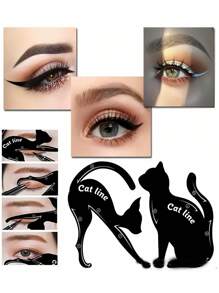 2件装猫眼眼线卡眼线卡辅助工具猫眼卡眼线模型卡帮你画出完美眼线 - 彩色 - 查看 3