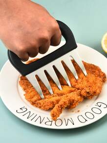 1PC / 4.9 Inch Anti-Rust Edge Sharp, 430 Stainless Steel Meat Splitter, Modern Simple Black And White Appearance, Pointed Claw-Shaped, Ergonomic Handle Design, Comfortable Grip, Easy To Cut All Kinds Of Meat, Family Barbecue And Kitchen Cooking Tools.