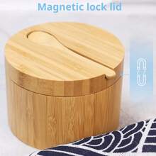 1 套，盐盒，木制储物罐，木制盐盒，盐瓶，木制盐瓶，木制储物盒，带盖香料储物盒，创意盐瓶，厨房用品，餐厅厨房小工具