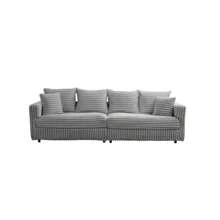 104.3" Plush Corduroy 4-Seat Sofa Modern Comfy Upholstered Sofa Cloud Couch Deep Seat Couches With Soft Pillows Convertible Deep Seat Sofa Lounge Chair For Living Room Bedroom Apartment Office