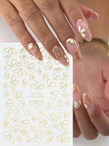 2 hojas con calcomanías de arte de uñas en relieve con estampado bohemio de mandalas, flores, hojas y encaje en 3D con efecto bronceado, decoraciones florales francesas autoadhesivas para diseños DIY