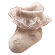 Baby Girls Cute Socks Lace Ruffles Toddler Sweet Anti-Skid Princess Socks Spring Fall Cute Kids Socks - Beige - View 2