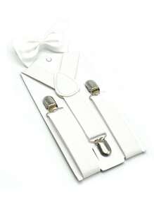 2 Pieces/1 Set Of Children's Solid Color Bow Ties And Straps, Suitable For Wedding Parties, Birthdays, Various Holiday Commemorative Gifts, School Performances, Decorations, And Neutral Daily Wear - Multicolor - View 15