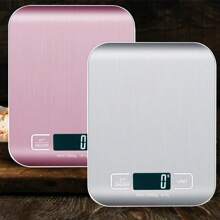 1个5公斤/10公斤电子厨房秤，带去皮功能，不锈钢液晶显示屏，最大称重11磅，6种测量模式，精度0.05盎司/1克，适用于烘焙、烹饪、减肥和备餐，易于清洁 - 彩色 - 查看 12