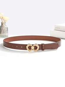 1pc Knitted Twist Double-Ring Decor Fashionable Versatile Women Waist Belt, Suitable For Daily Use