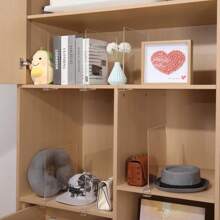 亚克力 6 件装壁橱隔板，透明亚克力隔板，适用于木质架子和衣服收纳架/钱包分隔器，非常适合厨房橱柜和卧室收纳，透明 - 6PCS/套 - 查看 3