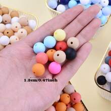 40 peças/Conjunto Contas de Silicone Macias para Fabricação de Chaveiros, Conjunto de 8 Cores, Contas de Silicone de 12mm a Granel, Contas Redondas de Silicone, Contas Distanciadoras Soltas para Chaveiros, Joias, Acessórios de DIY e Artesanato