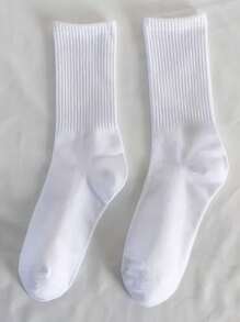 1/3/5 Pairs Of Unisex Solid Colored Socks, Sports And Breathable Mid-Tube Socks, Casual Socks For Both Men And Women