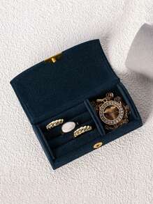 1pc Compact & Elegant Jewelry Box For Earrings Rings Necklaces, Travel Jewelry Organizer Girlfriend Gifts Sun Travel Cool