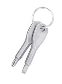 2 In 1 Keychain Screwdriver Set Mini Pocket Phillips And Flat Head Screwdriver With Key Ring Outdoor Survival Emergency Handy Tool Multifunction Repair Kit - One Size - View 10