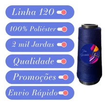 Kit 2 Sewing Threads 120 Straight 2,000 Yards, White, Black And Colored - 藏蓝色 - 查看 2