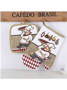 2pcs Heatproof Non-Stick Kitchen Gloves, Suitable For Microwave Oven And Oven - Durable, Easy To Clean, Dishwasher Friendly Unique Design Cooking Pads