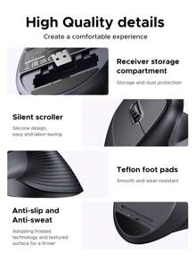 UGREEN 2.4G 无线垂直鼠标 4000DPI 符合人体工程学 适用于笔记本电脑 Windows 操作系统