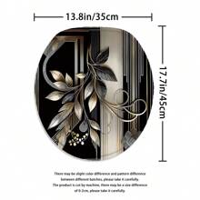 4pcs Plant Line Pattern Shower Curtain Set, Noble Elegant Shower Curtain Set, Aesthetic Art Shower Curtain Set, Modern Personalized Shower Curtain Set, Waterproof Fabric Shower Curtain Set With 12 Hooks, Non-Slip Bathroom Carpet, U-Shaped Toilet Mat, Toilet Seat Mat, Bathroom Decoration Fall Decor Bathroom Accessories Back To School - Multicolor - View 8