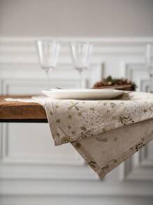 美式乡村复古风格简约花卉印花餐巾，四季通用的多功能矩形毛巾 - C - 查看 5