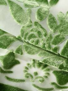 Easter Gift Shawl,Long Velvet Kimono Cardigan For Women, Special Design Pattern Placement Printing Velvet Kimono Cover Up With Tassels, Dark Green, Free Size - 墨綠色 - 查看 5