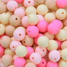 40 peças/Conjunto Contas de Silicone Macias para Fabricação de Chaveiros, Conjunto de 8 Cores, Contas de Silicone de 12mm a Granel, Contas Redondas de Silicone, Contas Distanciadoras Soltas para Chaveiros, Joias, Acessórios de DIY e Artesanato