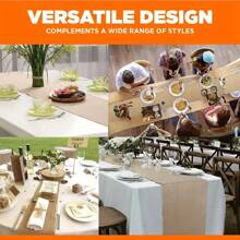 2/1pc Set Coarse Linen Tablecloth, 30cm X 274.32cm - Rustic Wedding Decor Table Runner, Dining Table Decor, Kitchen Table Runner, For Thanksgiving, Party